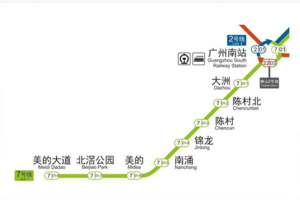 广州地铁7号线西延线什么时候开通站点具体位置