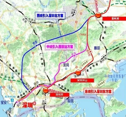 赣深高铁惠州段路线图