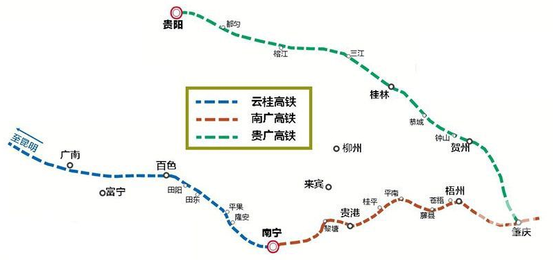 云桂高铁线路图