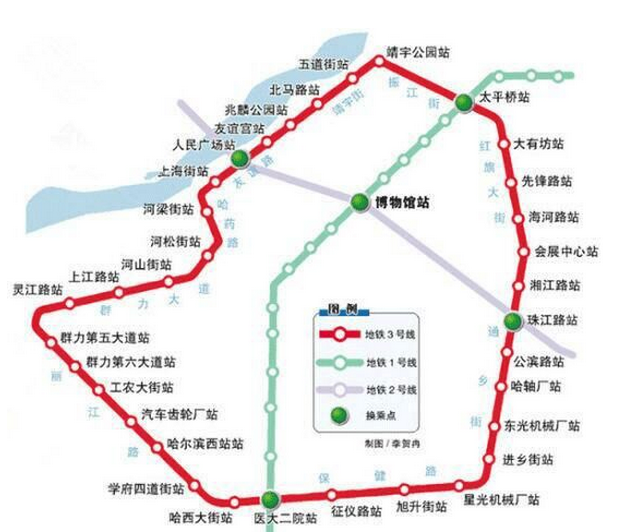 哈尔滨地铁3号线线路图