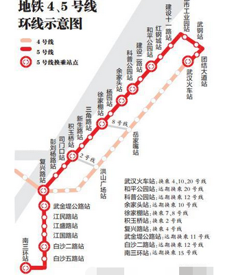 武汉地铁五号线线路图
