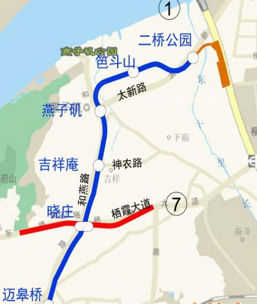 南京地铁1号线北延线线路图
