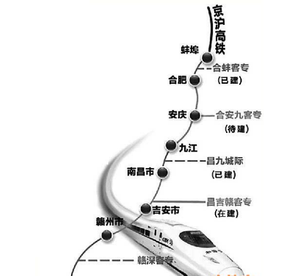 合安九高铁经过哪些站