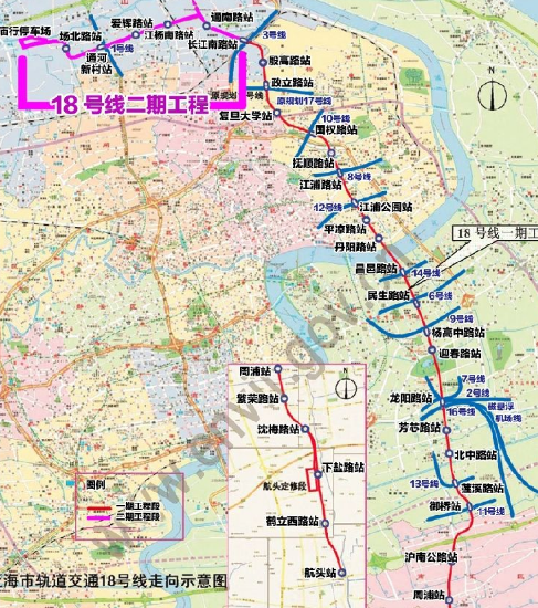 上海地铁18号线最新线路图