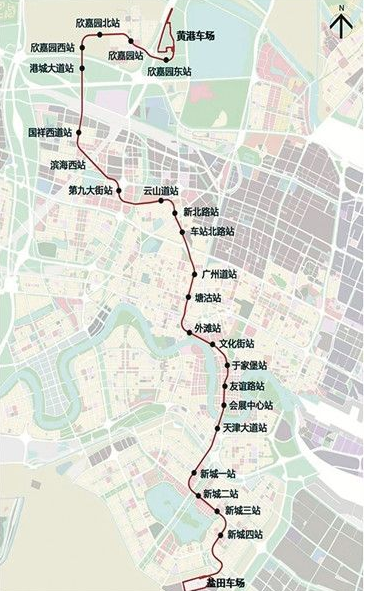 天津地铁b1线线路图