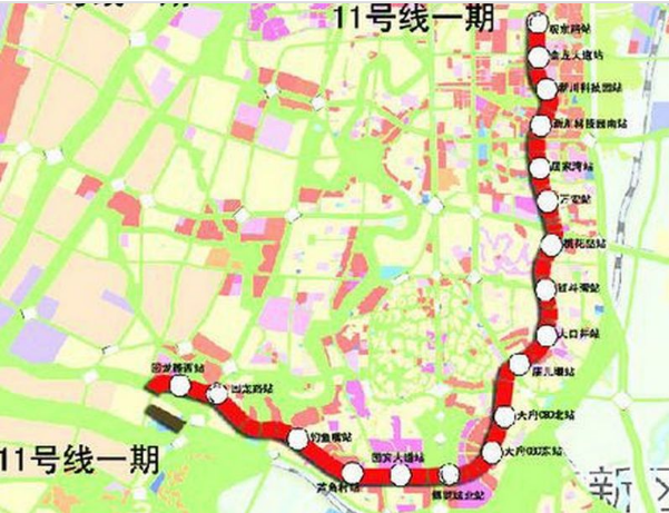 成都地铁11号线线路图