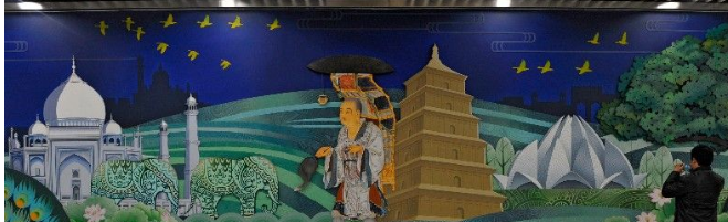 西安地铁壁画乌龙