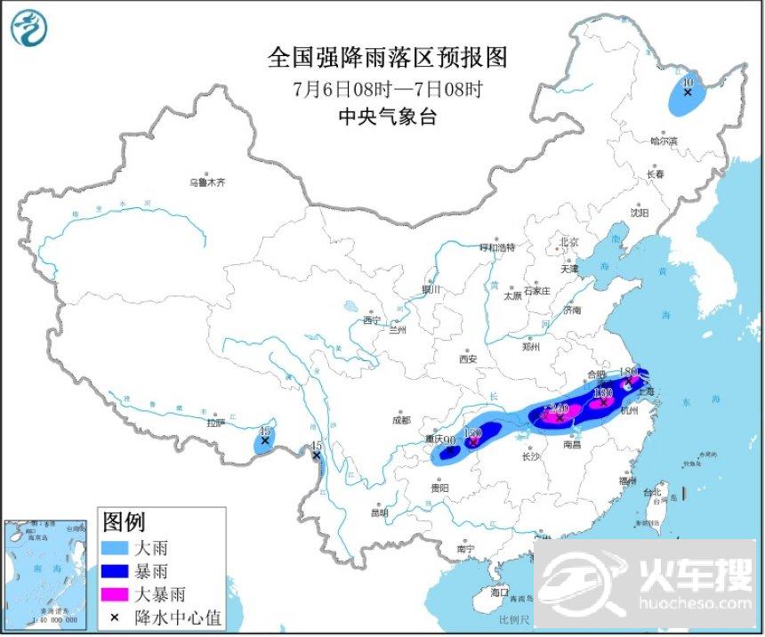 暴雨黄色预警 江苏安徽湖北等地部分地区有大暴雨1