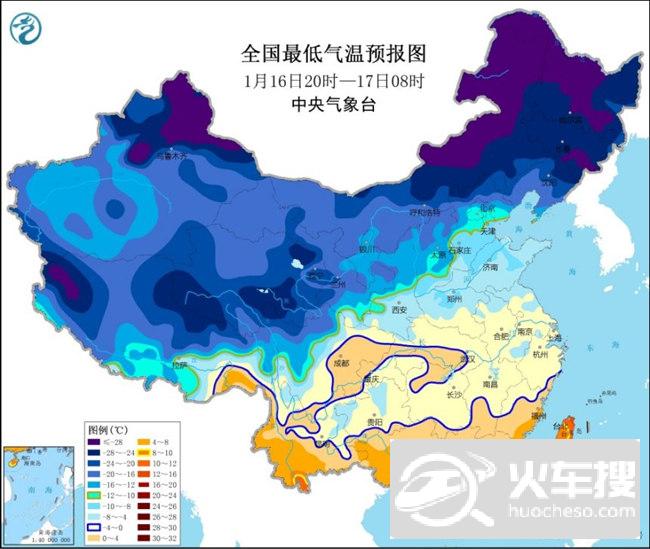 寒潮蓝色预警：江南华南部分地区气温下降6～8℃2