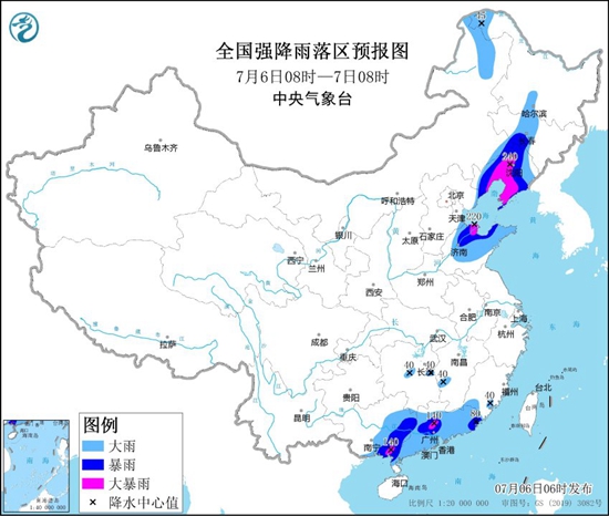 7月6日全国10省区有大到暴雨 辽宁广东局地有大暴雨1